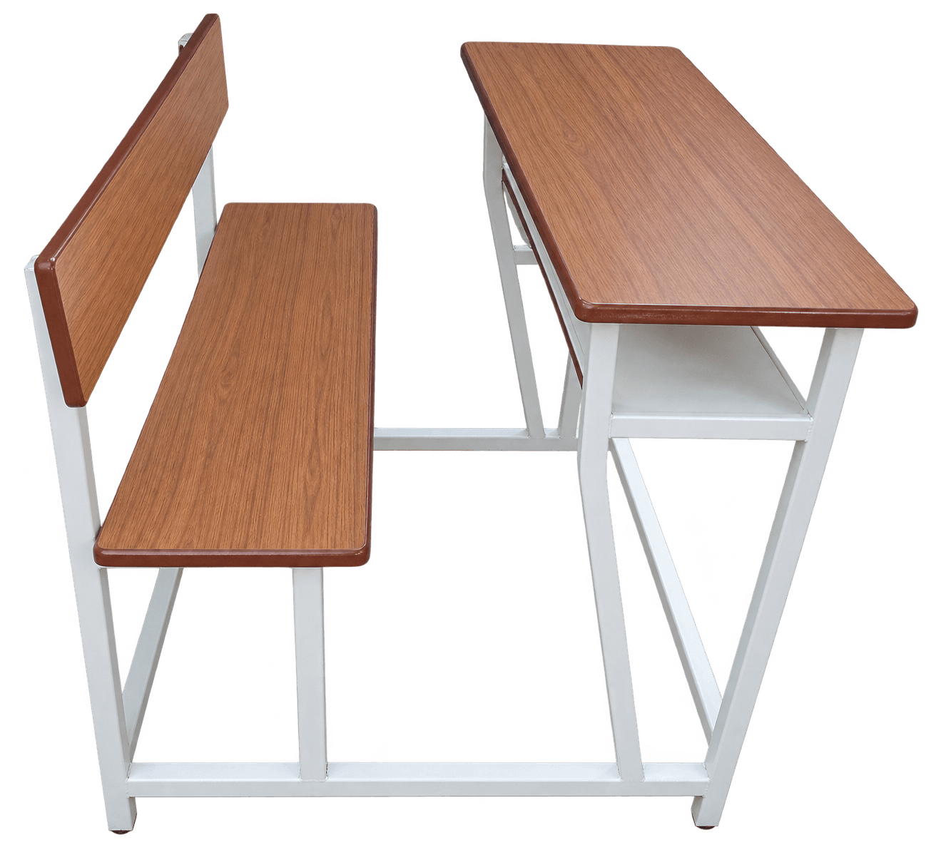 Angled-Leg Two-Seater Dual Desk Bench
