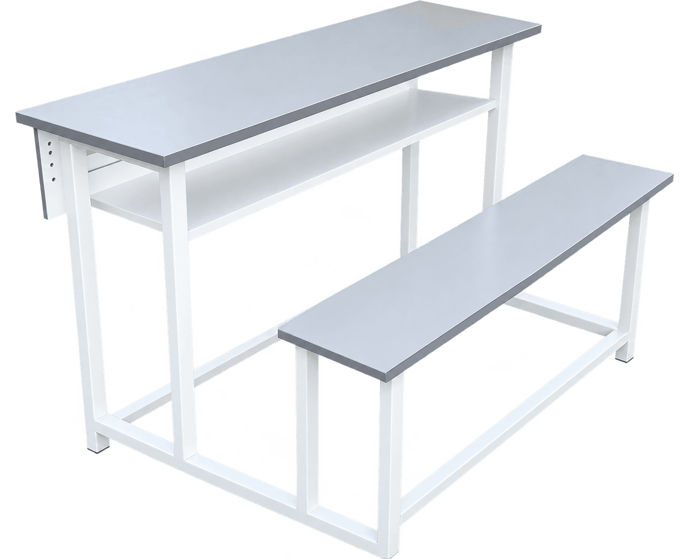 Backless Two-Seater School Desk Bench