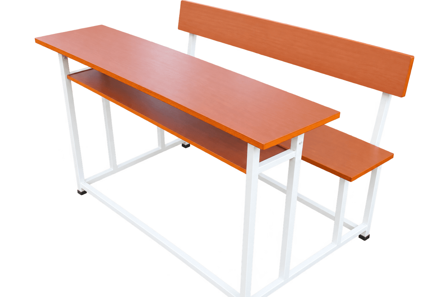Classic Integrated Two-Seater Dual Desk Bench — alternate view